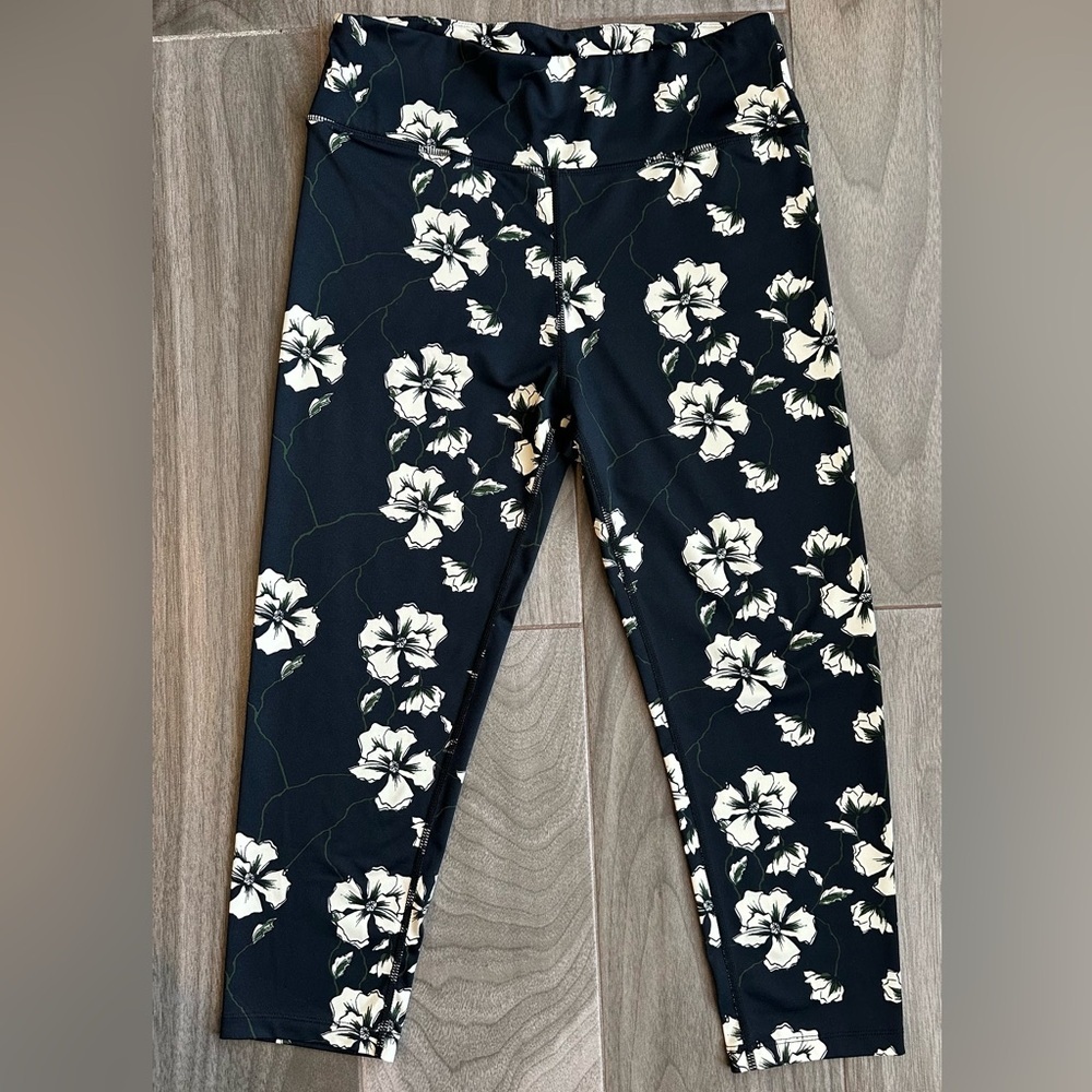 Sam Edelman High Waisted Floral Cropped Leggings Size L